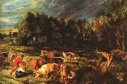 RUBENS, Pieter Pauwel Landscape with Cows Sweden oil painting artist
